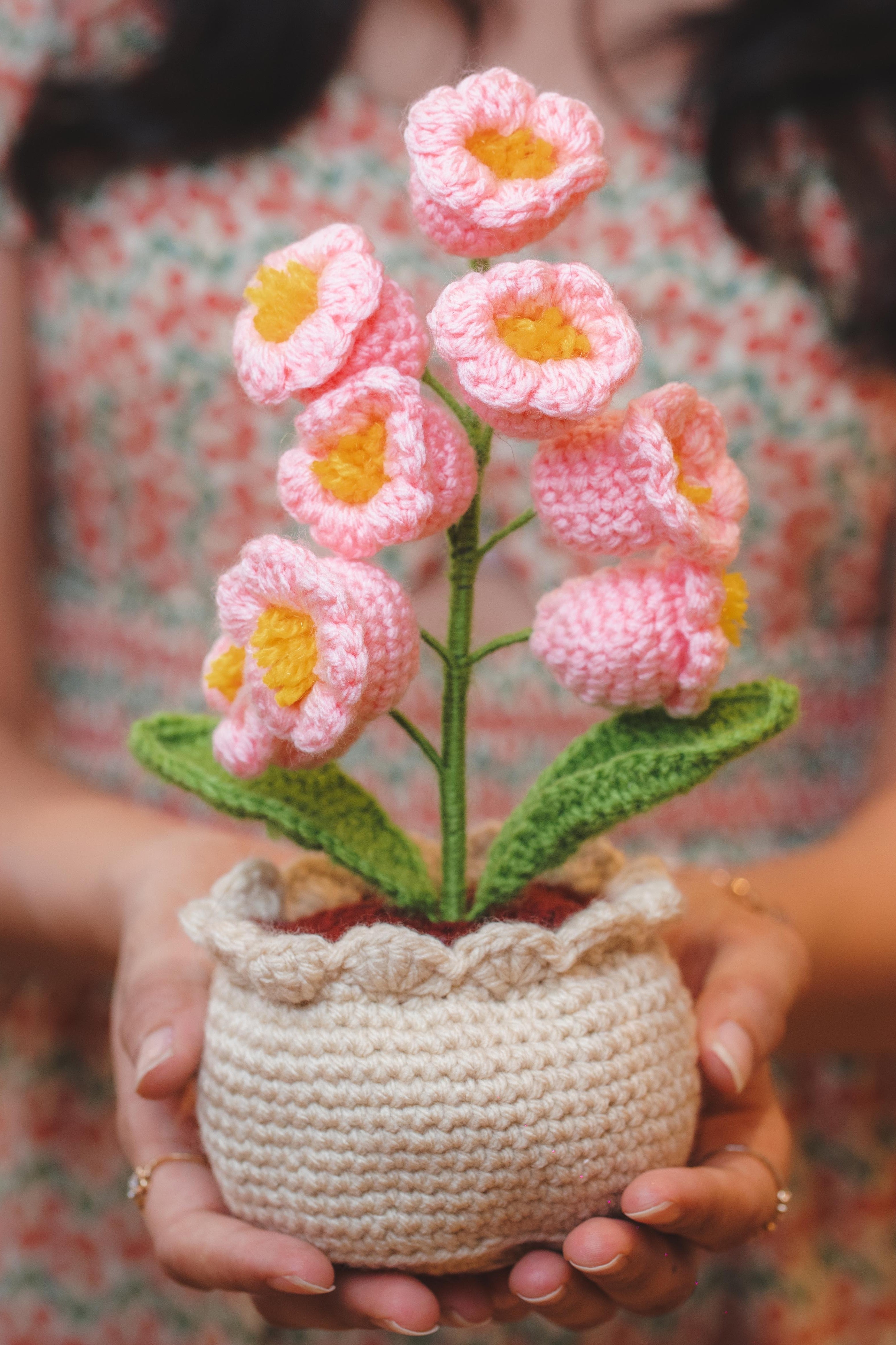 Tall Crochet Foxglove Plant & Pot | Handmade Decor | The Uun Shop