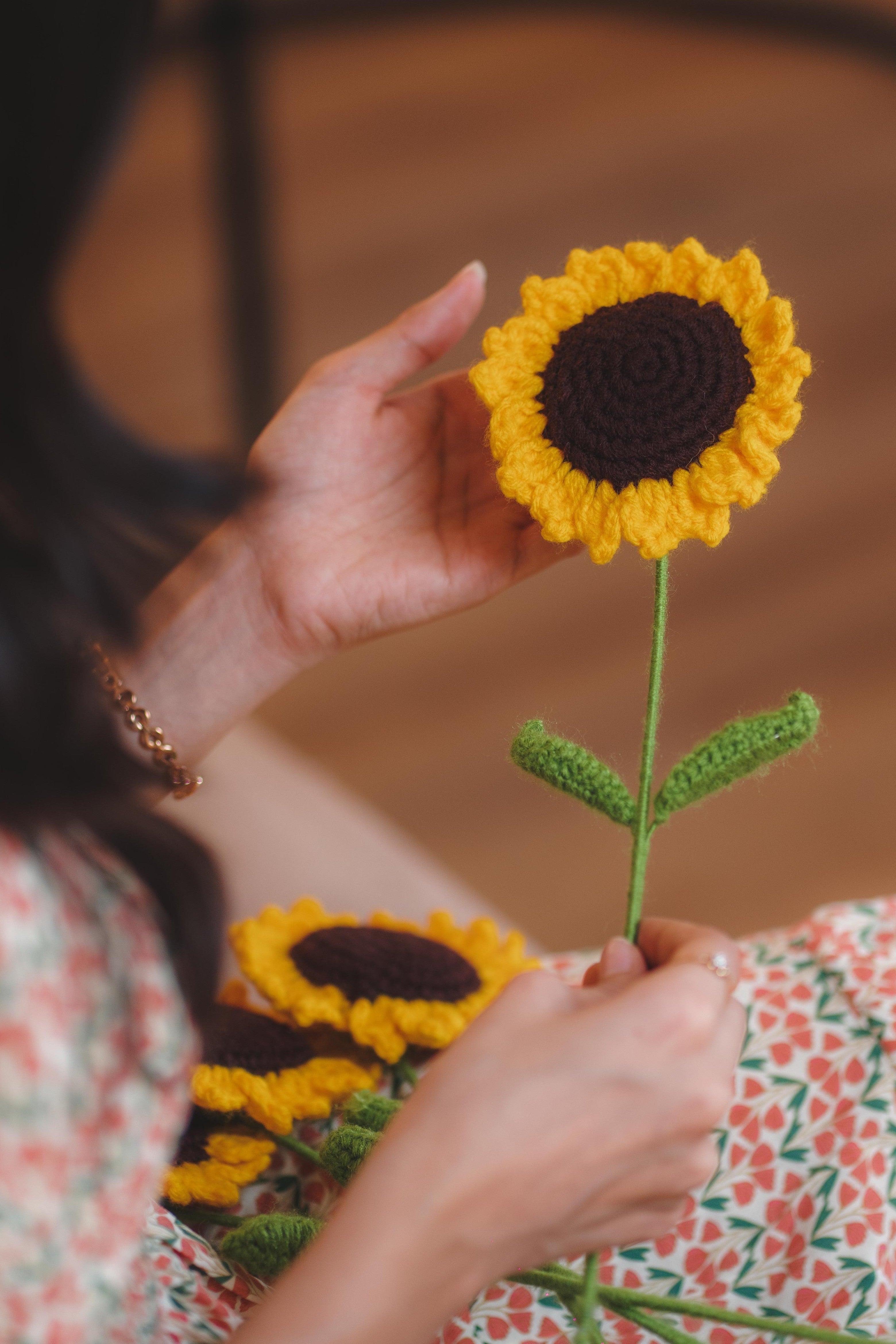 'Everlasting Sunshine' Sunflower Crochet Stem