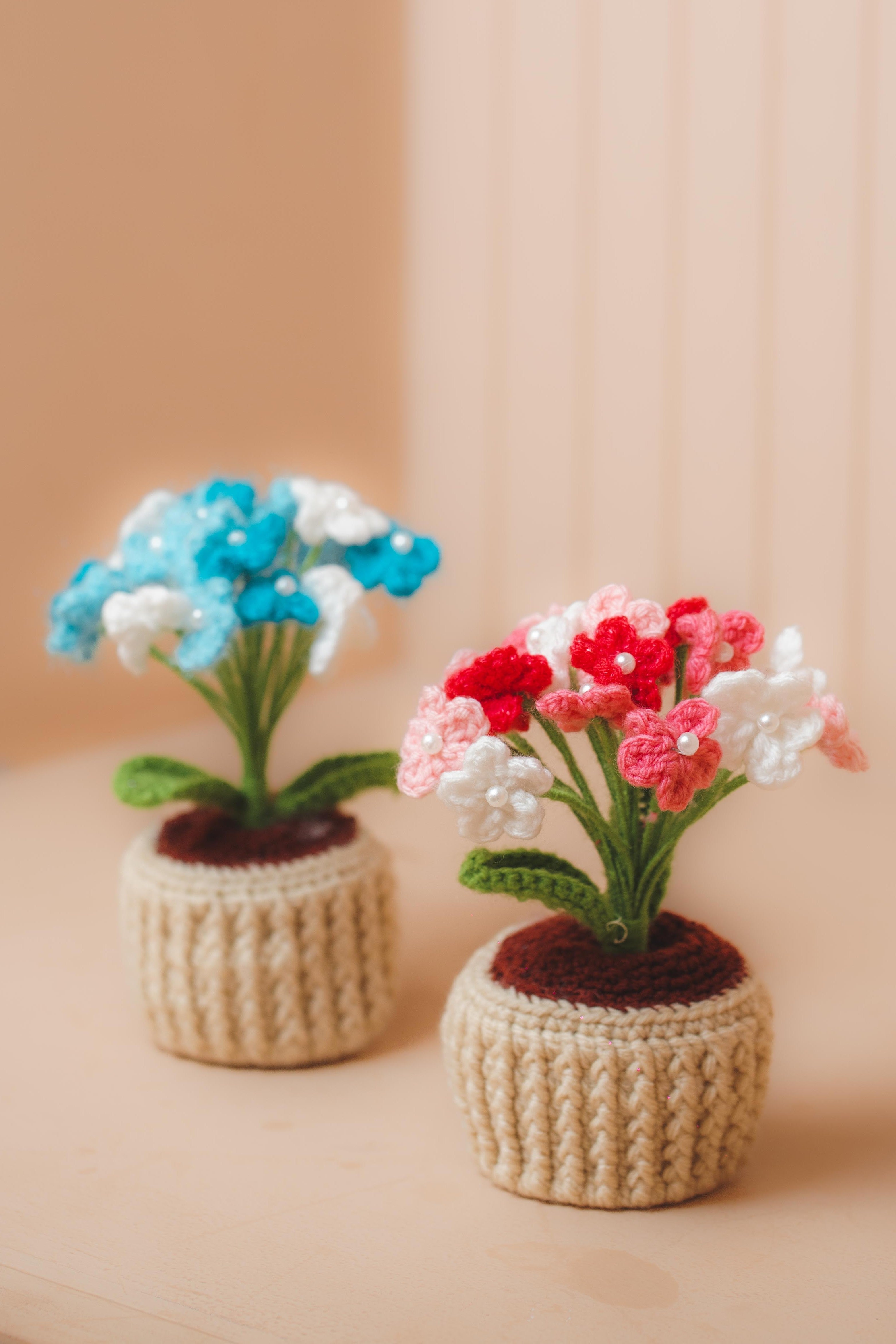 'Cloud Bloom' Crochet Hydrangea Pot