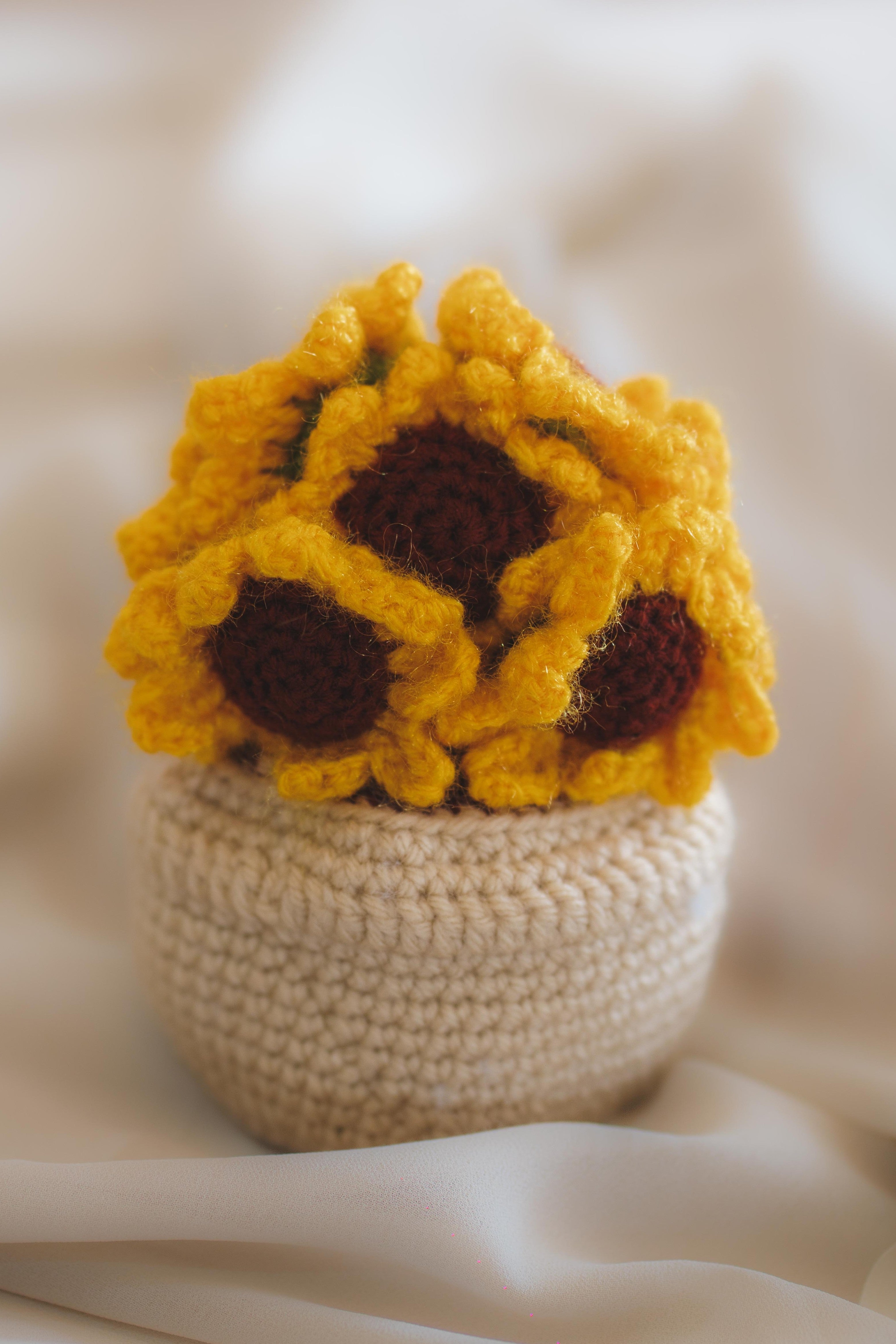 'Sunshine' Crochet Bouquet Pot