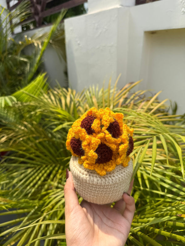 'Sunshine' Crochet Bouquet Pot