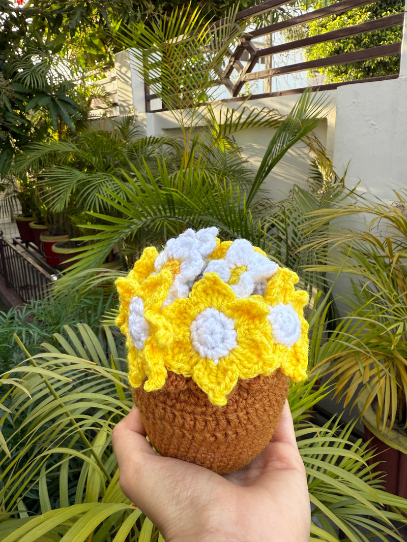 'Sunshine' Crochet Bouquet Pot