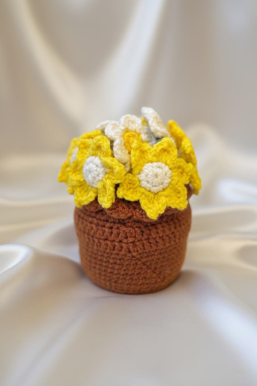 'Sunshine' Crochet Bouquet Pot