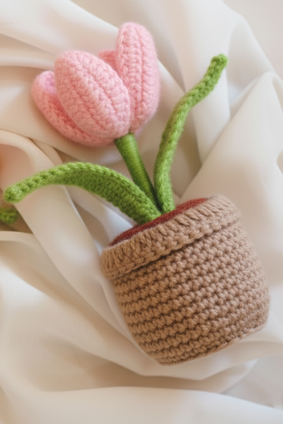'Perennial Bloom' Crochet Tulip Pot